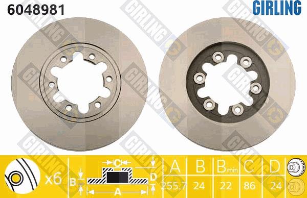 Girling 6048981 - Спирачен диск vvparts.bg