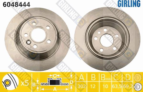 Girling 6048444 - Спирачен диск vvparts.bg