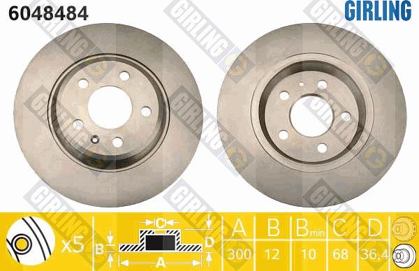 Girling 6048484 - Спирачен диск vvparts.bg