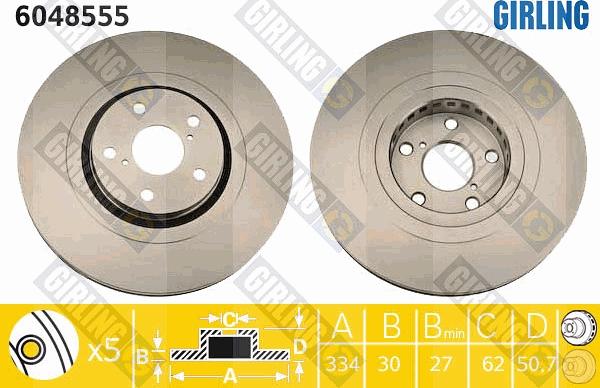 Girling 6048555 - Спирачен диск vvparts.bg