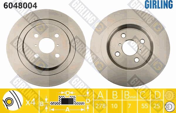 Girling 6048004 - Спирачен диск vvparts.bg