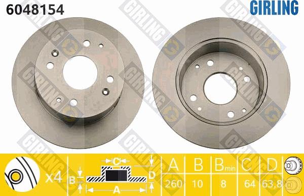 Girling 6048154 - Спирачен диск vvparts.bg