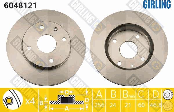 Girling 6048121 - Спирачен диск vvparts.bg