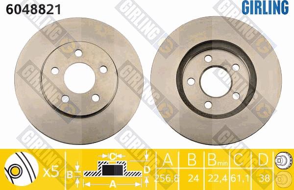 Girling 6048821 - Спирачен диск vvparts.bg