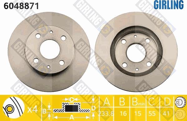 Girling 6048871 - Спирачен диск vvparts.bg