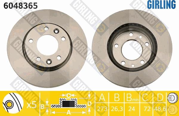 Girling 6048365 - Спирачен диск vvparts.bg