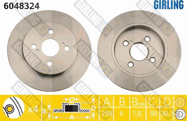 Girling 6048324 - Спирачен диск vvparts.bg