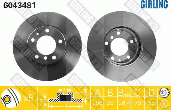 Girling 6043481 - Спирачен диск vvparts.bg