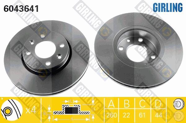 Girling 6043641 - Спирачен диск vvparts.bg