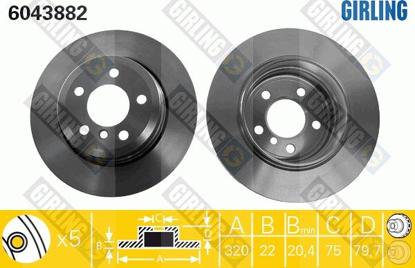 Girling 6043882 - Спирачен диск vvparts.bg