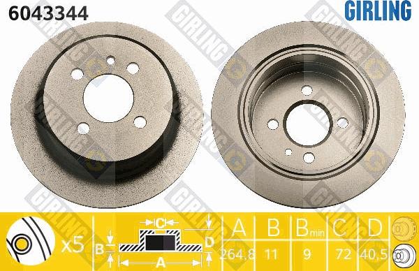 Girling 6043344 - Спирачен диск vvparts.bg