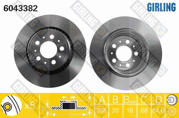 Girling 6043382 - Спирачен диск vvparts.bg