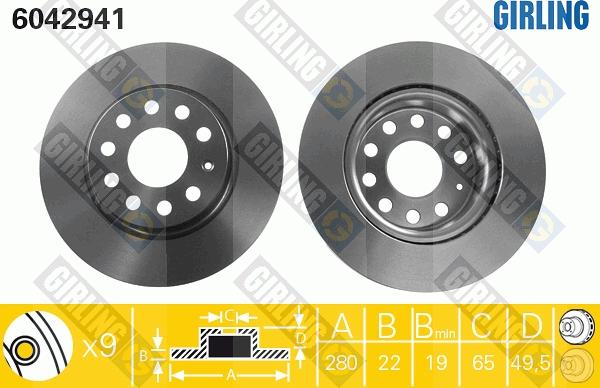 Girling 6042941 - Спирачен диск vvparts.bg