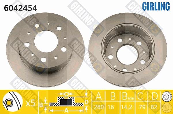 Girling 6042454 - Спирачен диск vvparts.bg