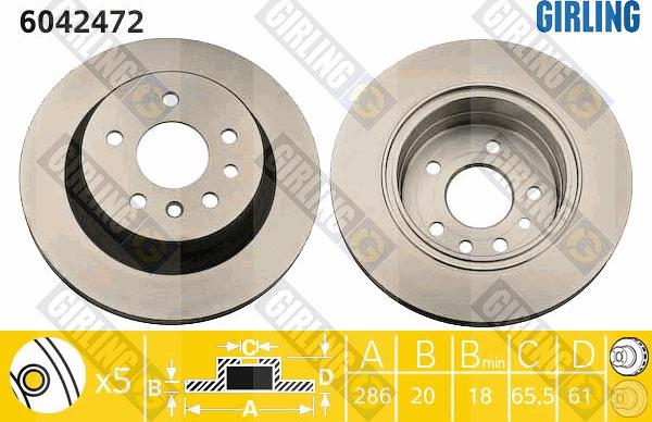 Girling 6042472 - Спирачен диск vvparts.bg