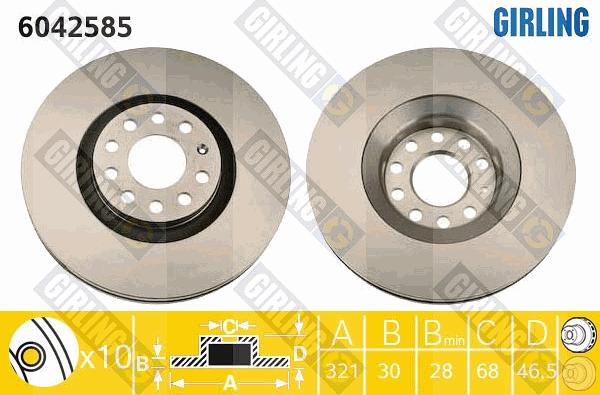 Girling 6042585 - Спирачен диск vvparts.bg