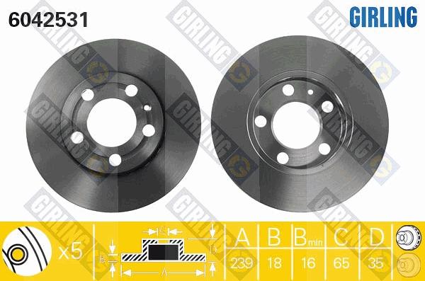 Girling 6042531 - Спирачен диск vvparts.bg