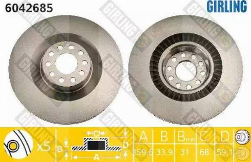 Girling 6042685 - Спирачен диск vvparts.bg