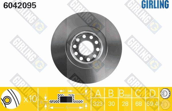 Girling 6042095 - Спирачен диск vvparts.bg