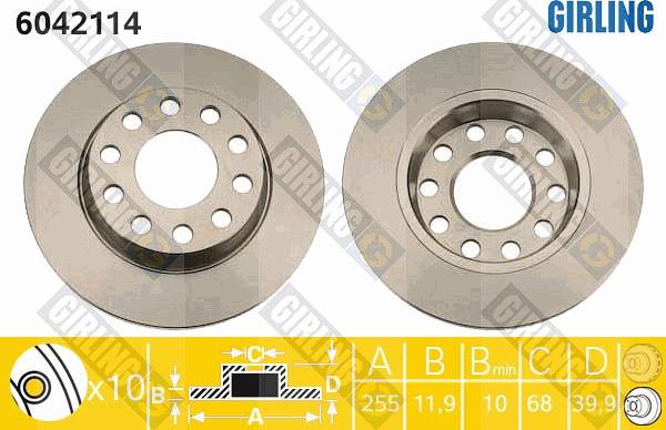 Girling 6042114 - Спирачен диск vvparts.bg