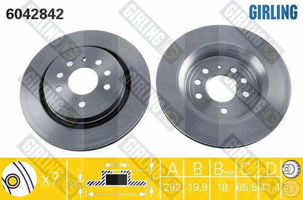 Girling 6042842 - Спирачен диск vvparts.bg