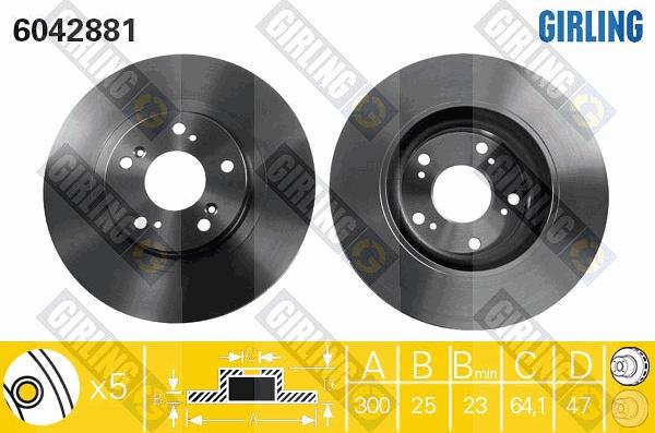 Girling 6042881 - Спирачен диск vvparts.bg