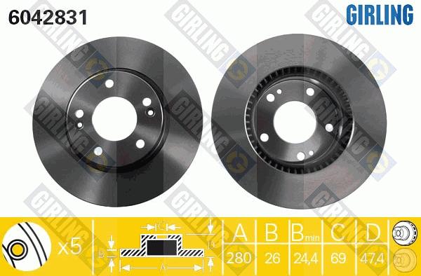 Girling 6042831 - Спирачен диск vvparts.bg