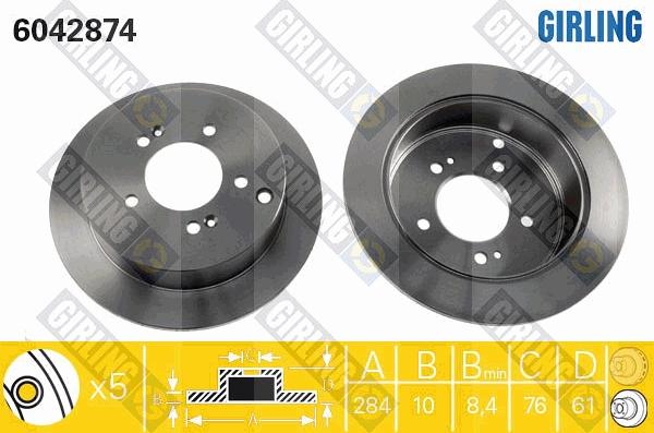 Girling 6042874 - Спирачен диск vvparts.bg