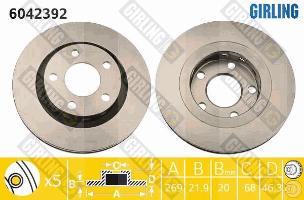 Girling 6042392 - Спирачен диск vvparts.bg