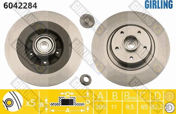 Girling 6042284 - Спирачен диск vvparts.bg