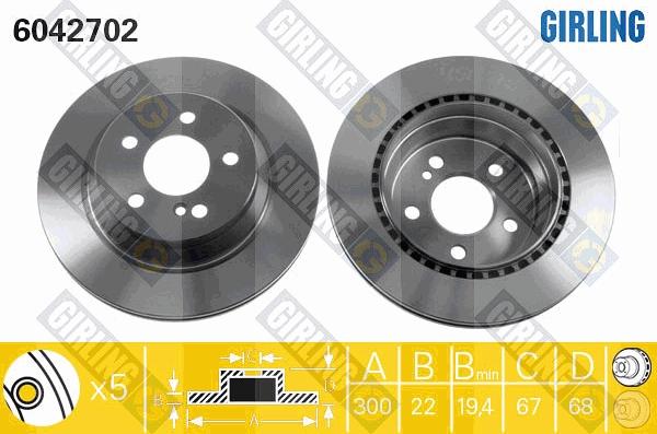 Girling 6042702 - Спирачен диск vvparts.bg