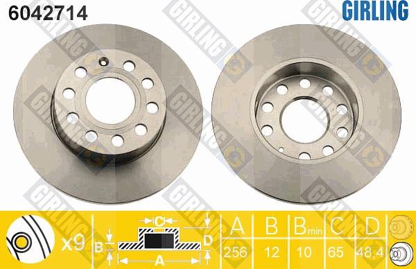 Girling 6042714 - Спирачен диск vvparts.bg