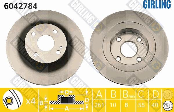 Girling 6042784 - Спирачен диск vvparts.bg