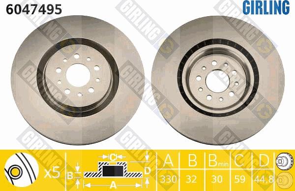 Girling 6047495 - Спирачен диск vvparts.bg