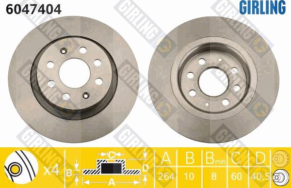 Girling 6047404 - Спирачен диск vvparts.bg