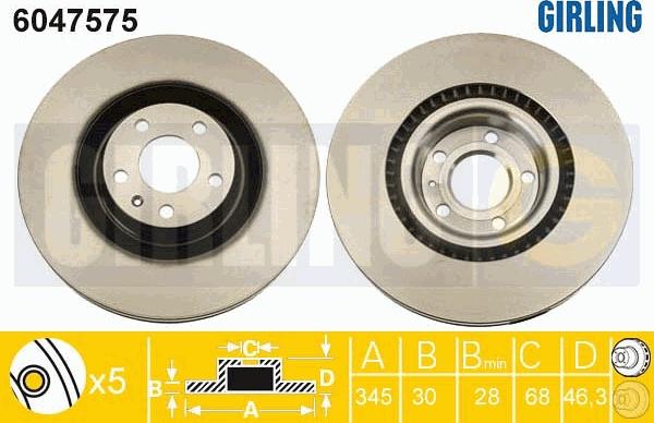 Girling 6047575 - Спирачен диск vvparts.bg