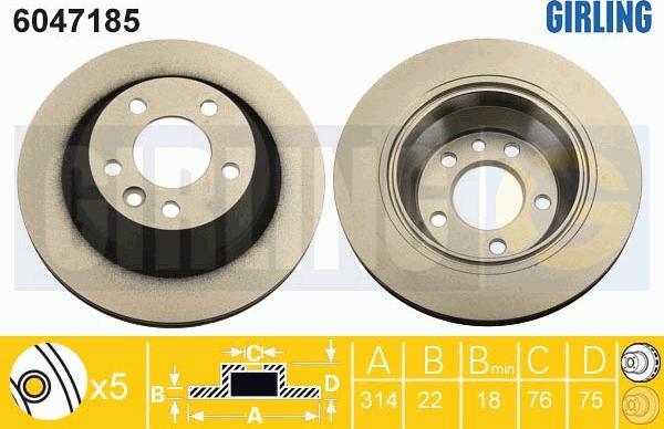 Girling 6047185 - Спирачен диск vvparts.bg