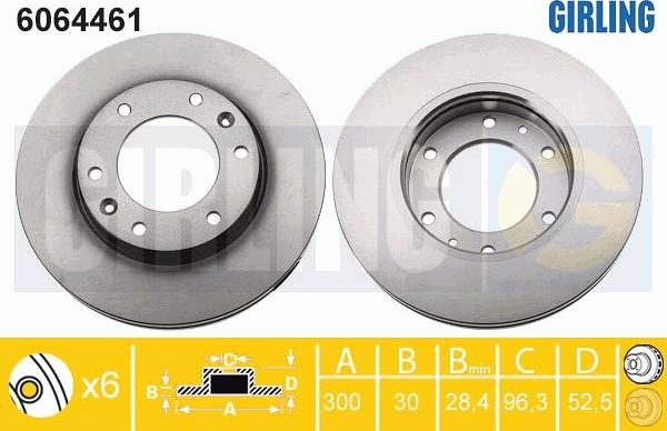 Girling 6064461 - Спирачен диск vvparts.bg