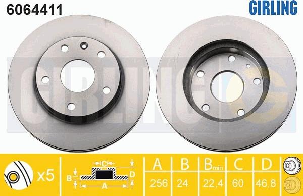 Girling 6064411 - Спирачен диск vvparts.bg