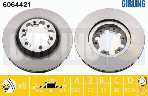 Girling 6064421 - Спирачен диск vvparts.bg