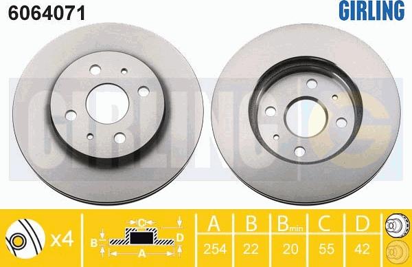 Girling 6064071 - Спирачен диск vvparts.bg