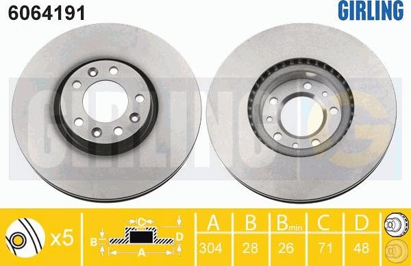 Girling 6064191 - Спирачен диск vvparts.bg