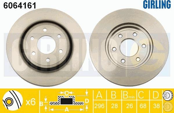 Girling 6064161 - Спирачен диск vvparts.bg