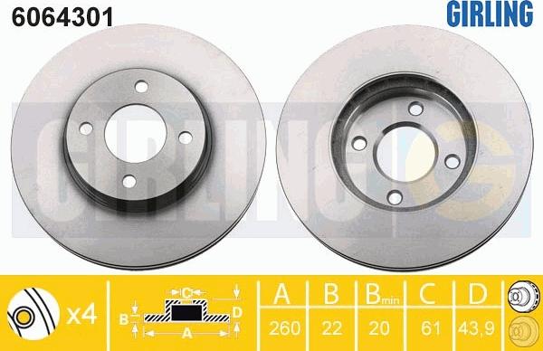 Girling 6064301 - Спирачен диск vvparts.bg