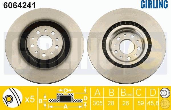 Girling 6064241 - Спирачен диск vvparts.bg