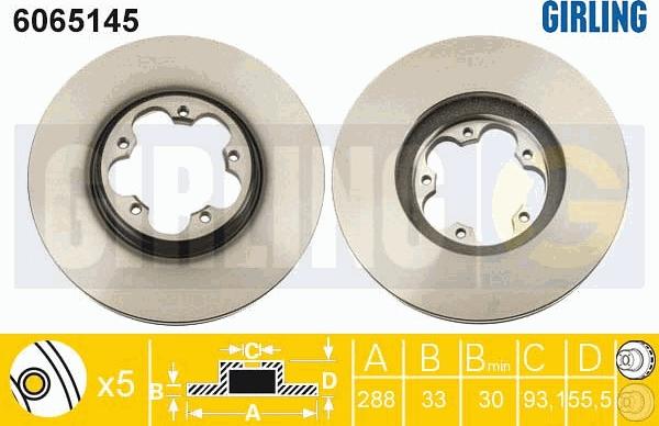 Girling 6065145 - Спирачен диск vvparts.bg