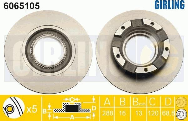 Girling 6065105 - Спирачен диск vvparts.bg