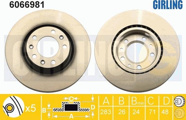 Girling 6066981 - Спирачен диск vvparts.bg