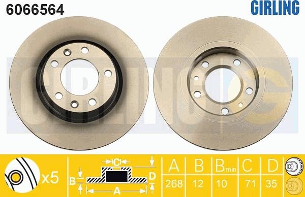 Girling 6066564 - Спирачен диск vvparts.bg