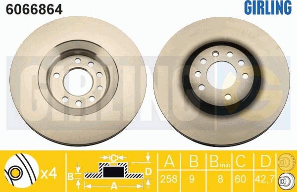 Girling 6066864 - Спирачен диск vvparts.bg